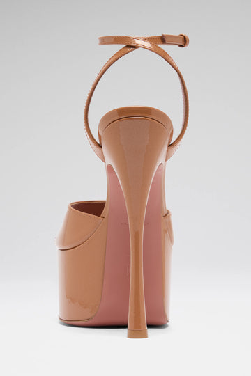 Aya Platform Sandal Pearly Latte Patent