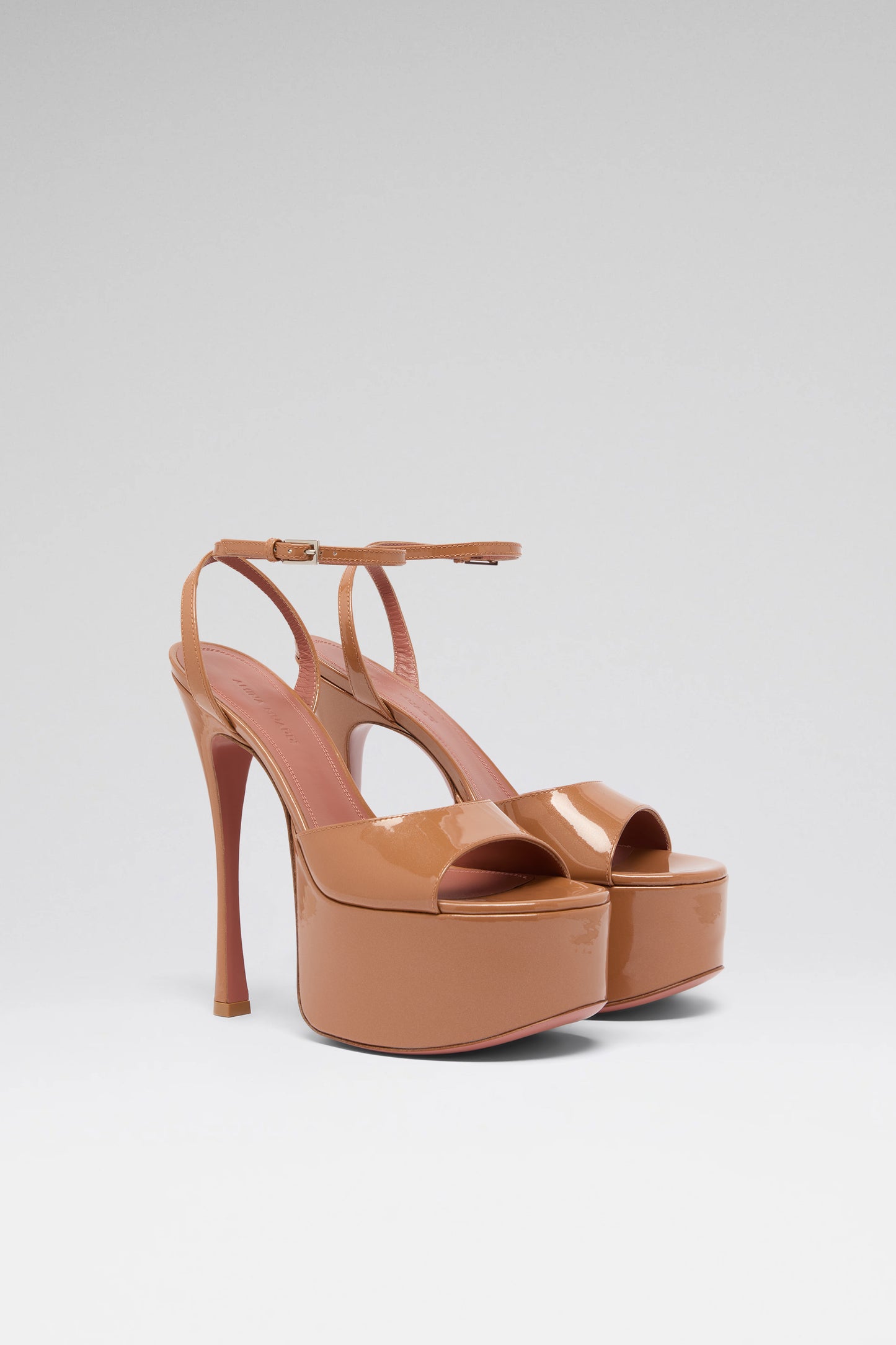 Aya Platform Sandal Pearly Latte Patent