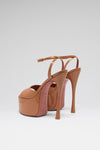 Aya Platform Sandal Pearly Latte Patent