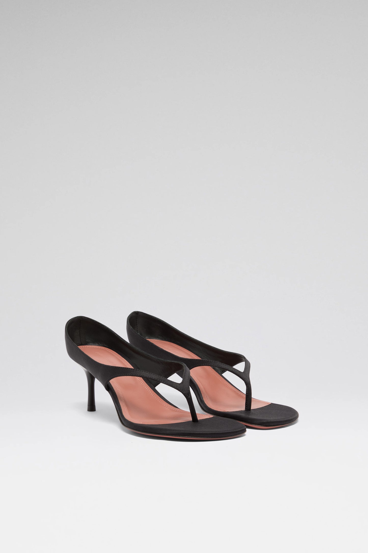 Alexandra 60 luxury black satin thong sandals
