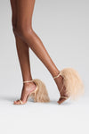 Jerry Sandal 105 Pearly Champagne Patent And Champagne Feathers