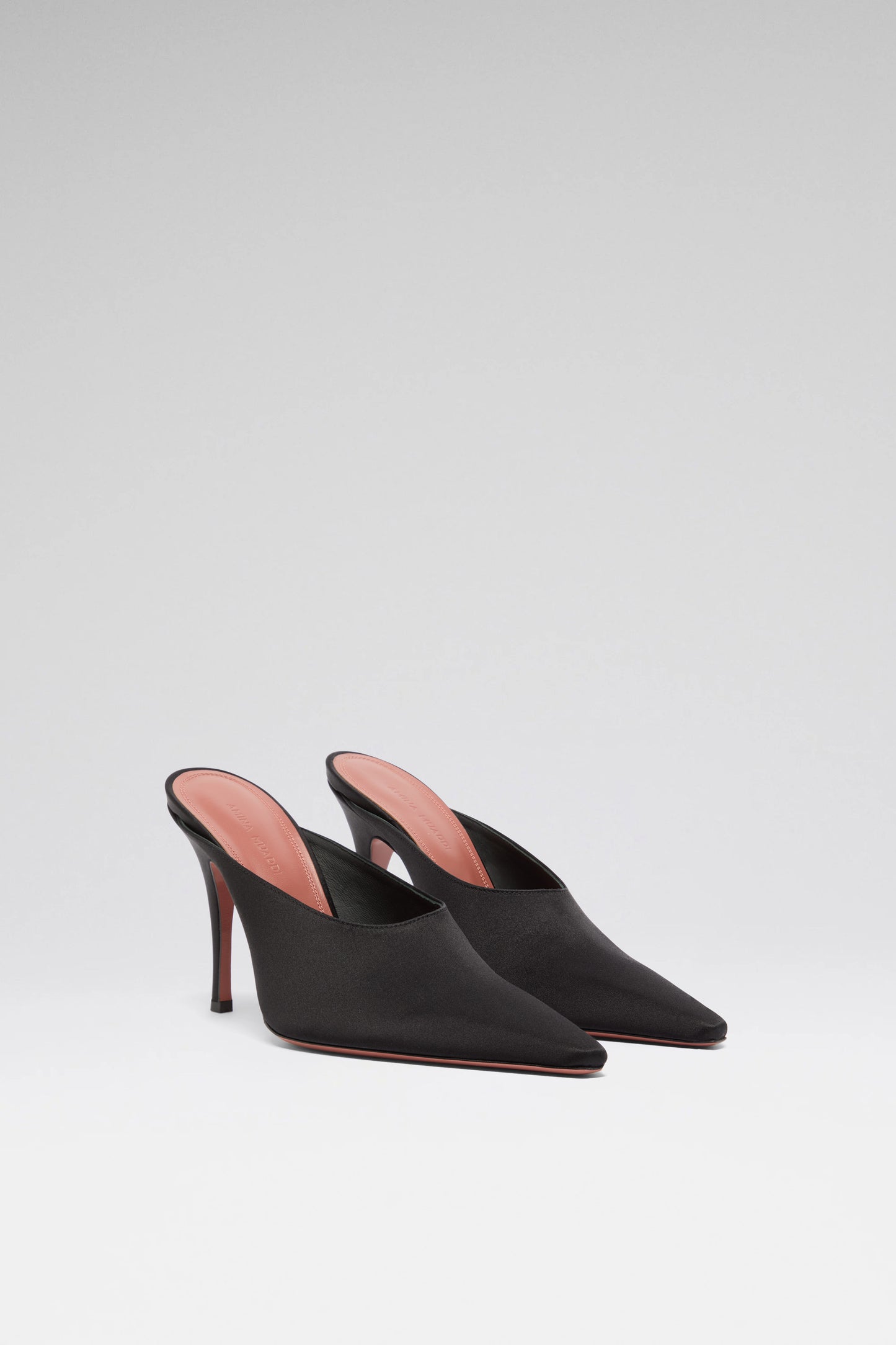 Felicia 100 luxury black satin mules
