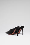 Felicia 100 luxury black satin mules for women