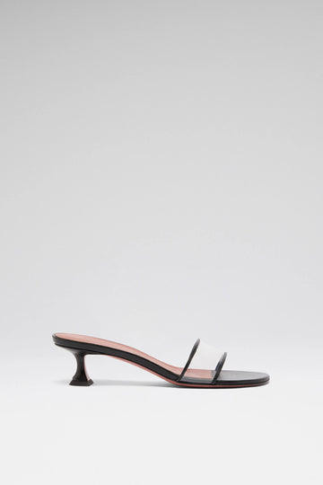 Andreea Glass Slipper 45 Black Nappa And Transparent Pvc