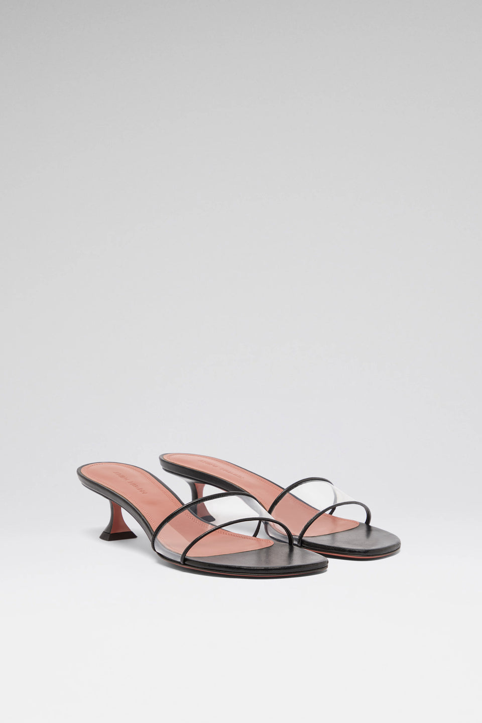 Andreea Glass Slipper 45 Black Nappa And Transparent Pvc