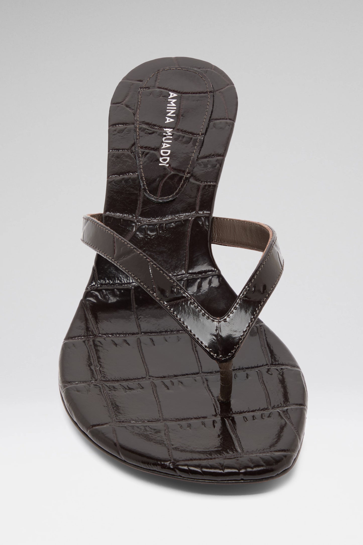 Juliette Thong 45 Shiny Coffee Croc