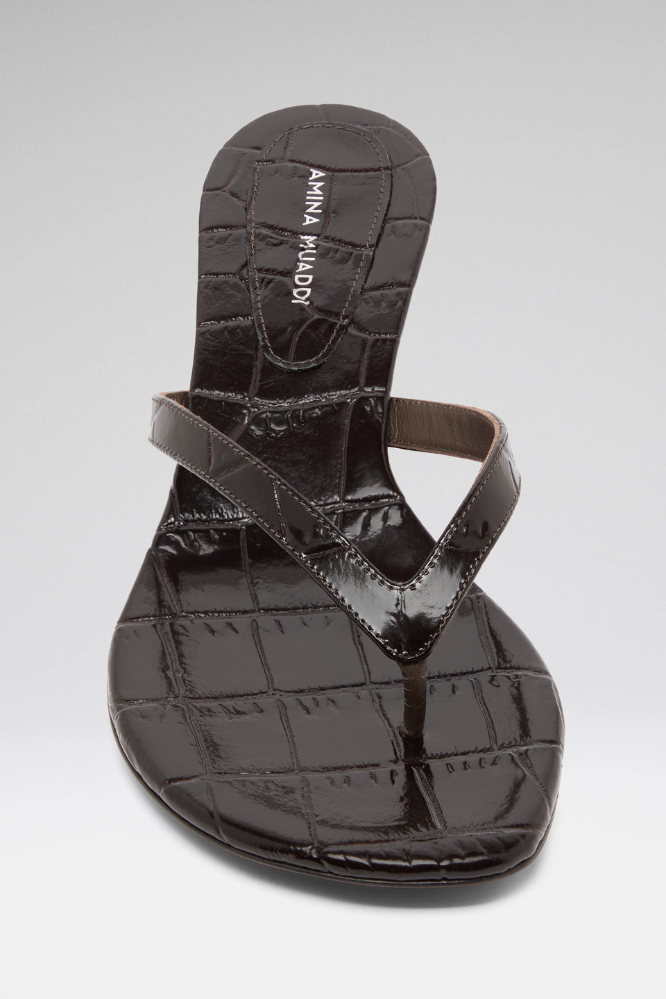Juliette Thong 45 Shiny Coffee Croc