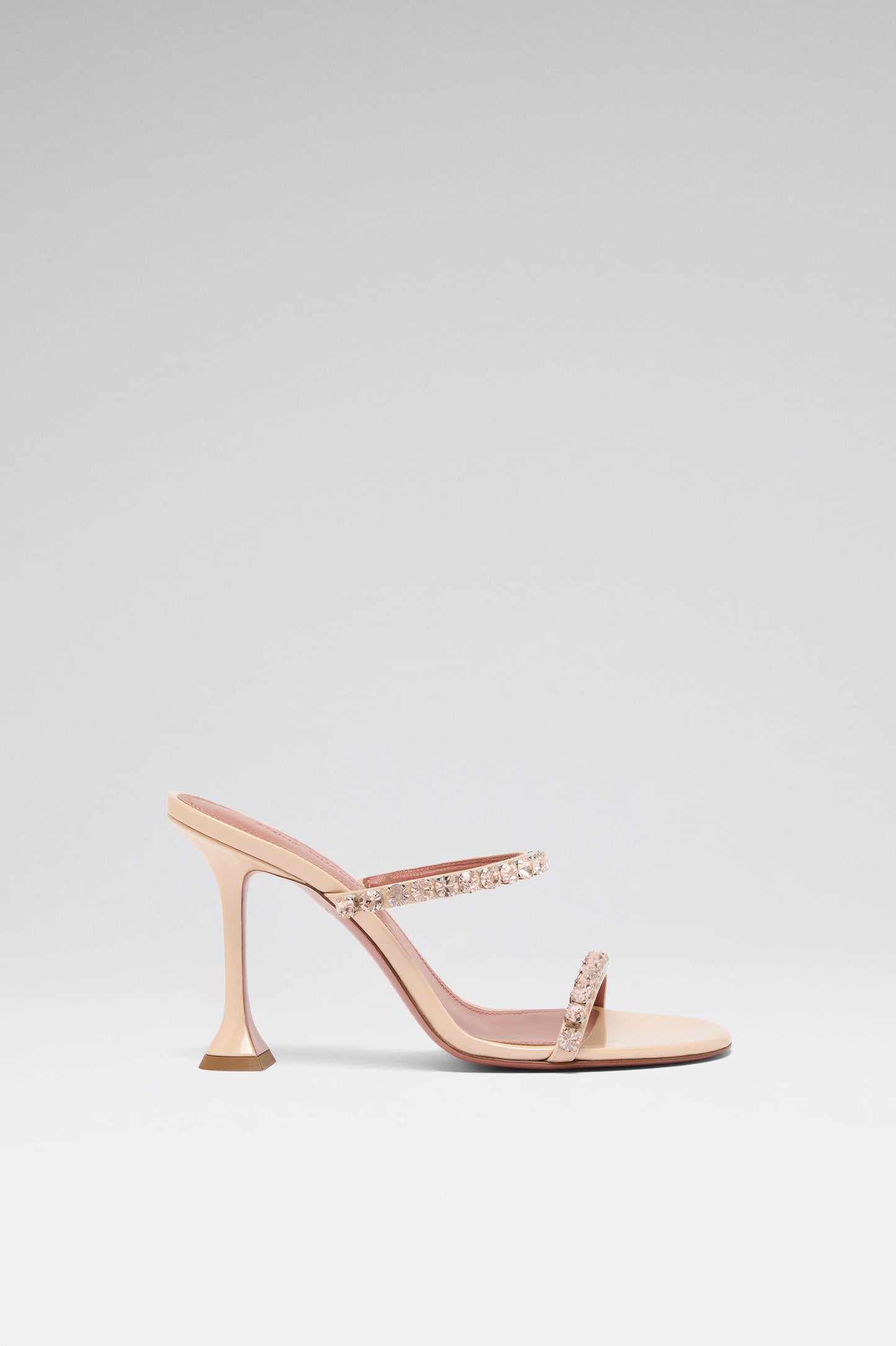Gigi Slipper 95 Pearly Champagne Patent And Gold Quartz Crystals