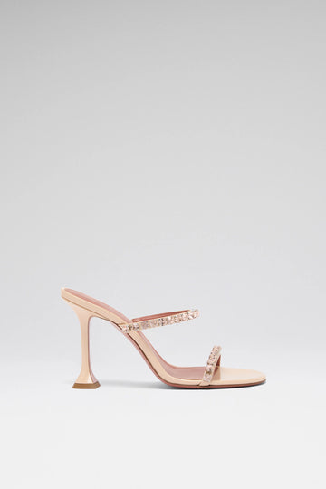 Gigi Slipper 95 Pearly Champagne Patent And Gold Quartz Crystals