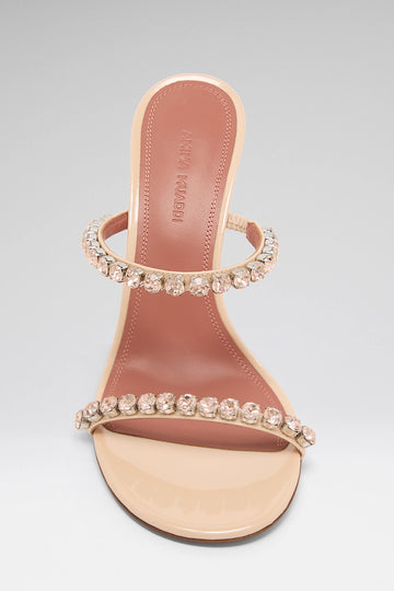 Gigi Slipper 95 Pearly Champagne Patent And Gold Quartz Crystals
