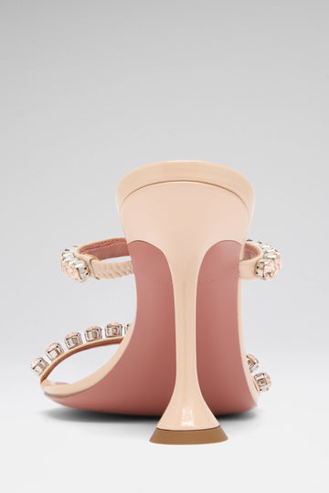 Gigi Slipper 95 Pearly Champagne Patent And Gold Quartz Crystals