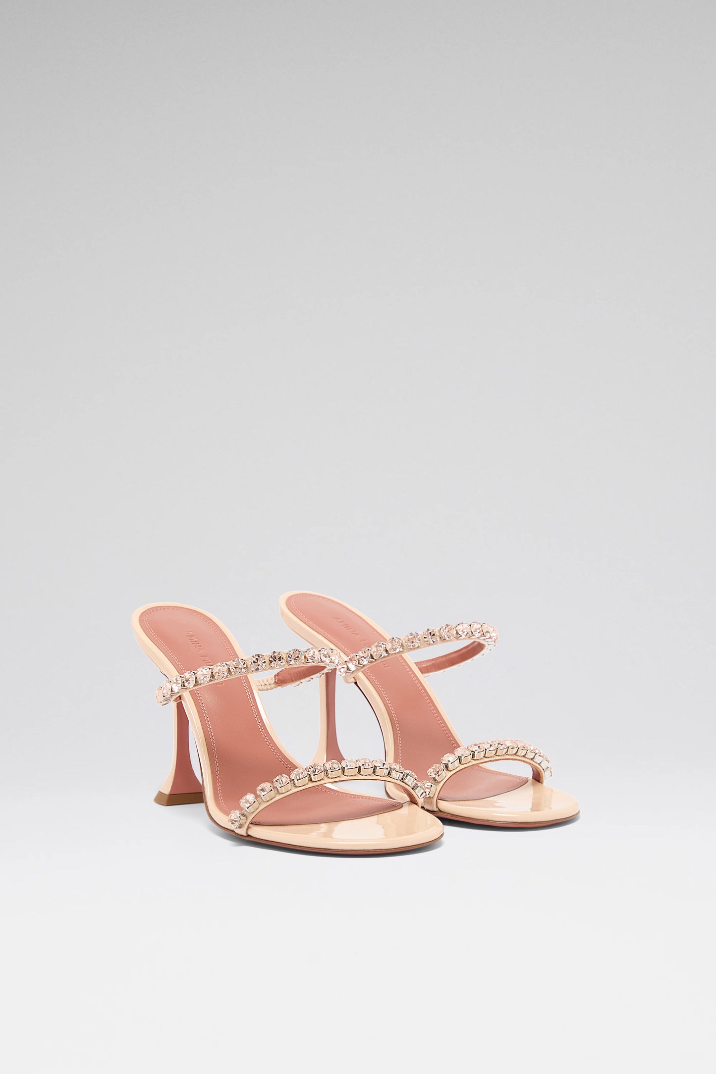Gigi Slipper 95 Pearly Champagne Patent And Gold Quartz Crystals