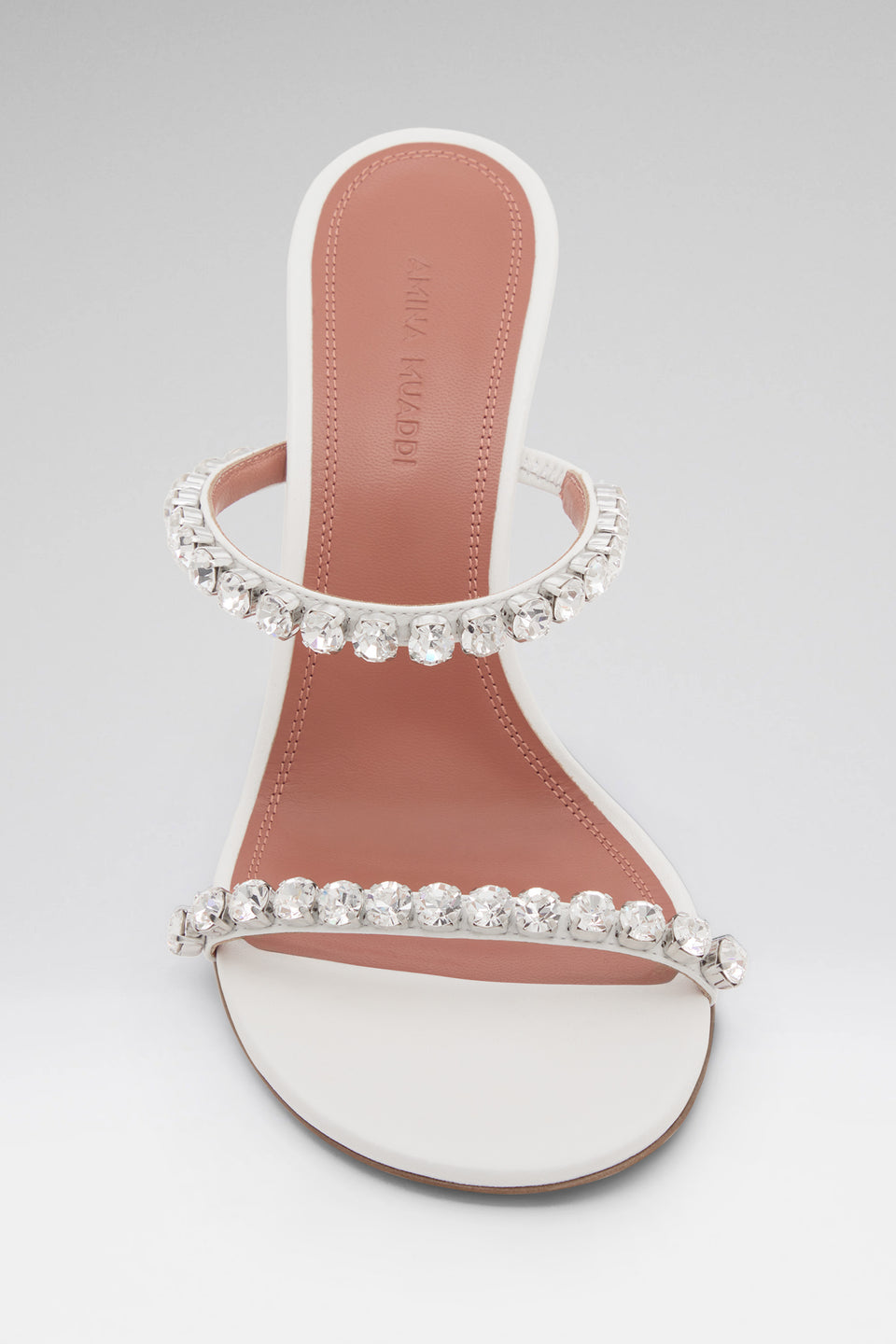 Gigi Slipper 95 White Nappa And White Crystals