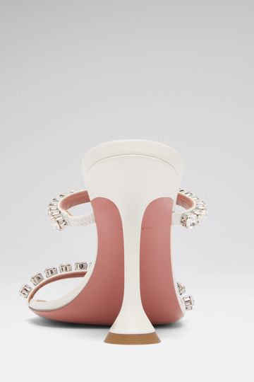 Gigi Slipper 95 White Nappa And White Crystals