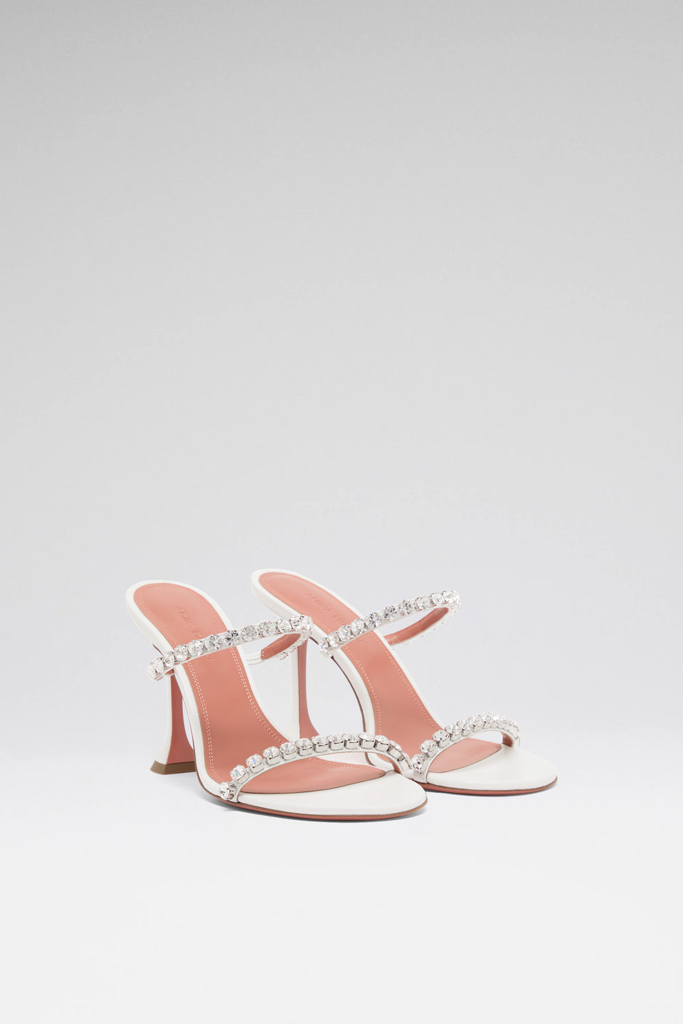 Gigi Slipper 95 White Nappa And White Crystals