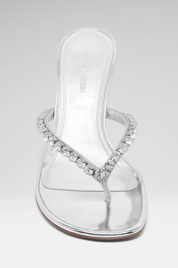 Gigi Thong 70 Silver Mirror And White Crystals