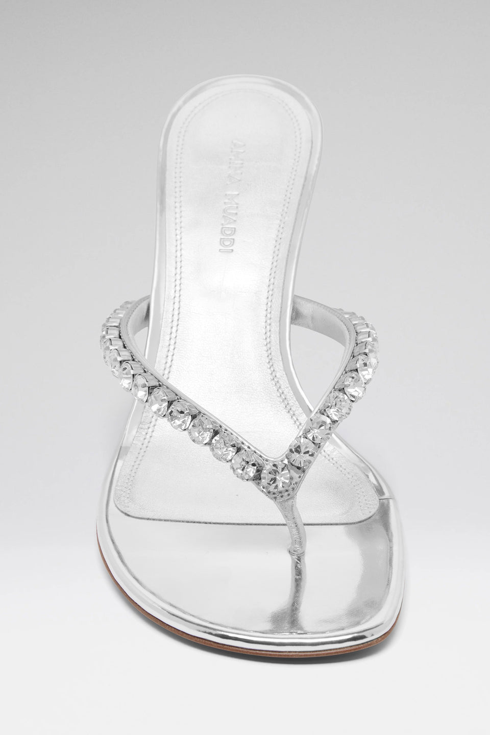 Gigi Thong 70 Silver Mirror And White Crystals