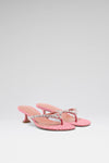 Gigi 45 luxury red white vichy thong sandals
