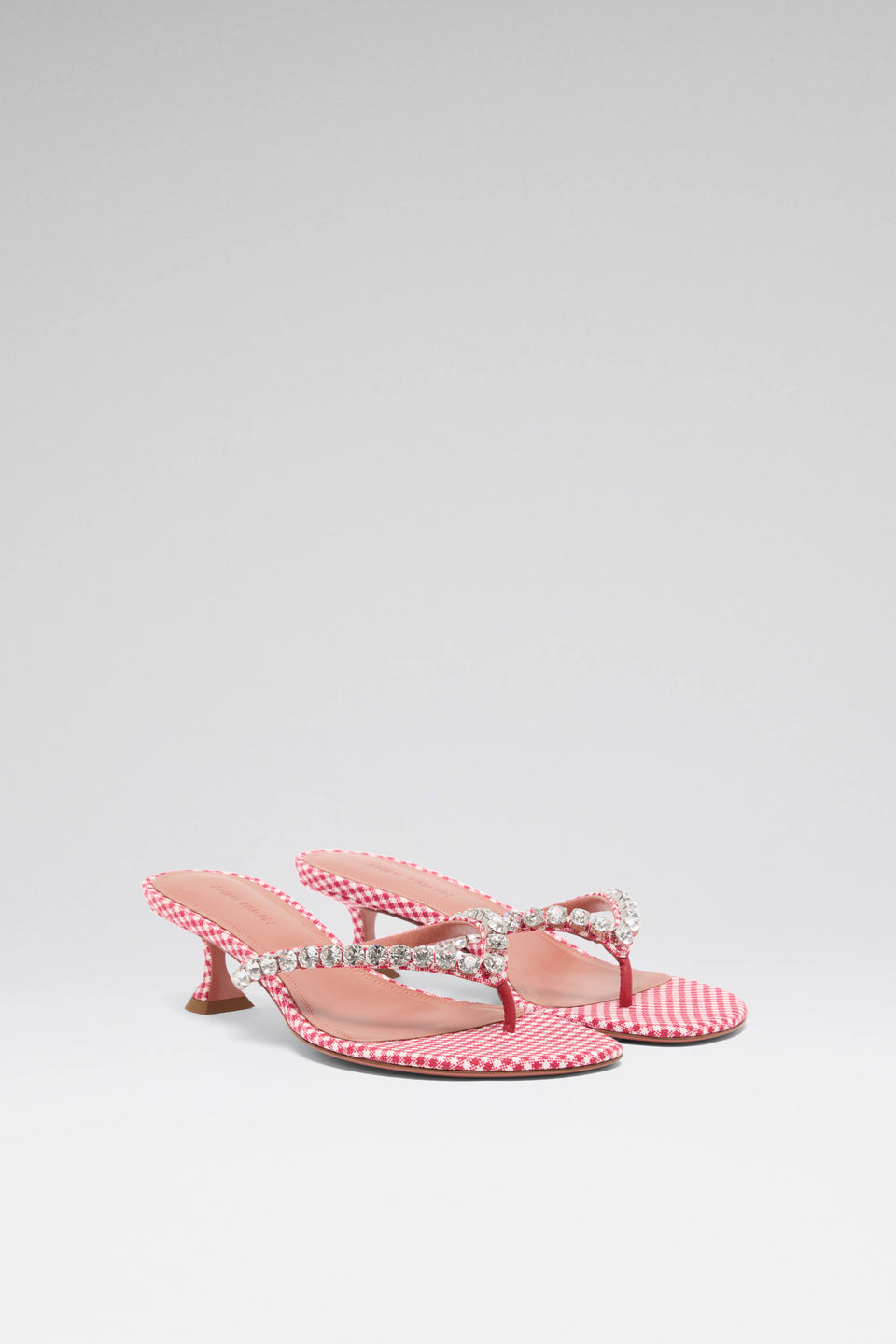 Gigi 45 luxury red white vichy thong sandals