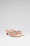 Gigi Thong Sandal 45 Pearly Champagne Patent And Gold Quartz Crystals