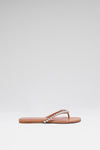 Gigi Thong Flats Latte Nappa And White Crystals