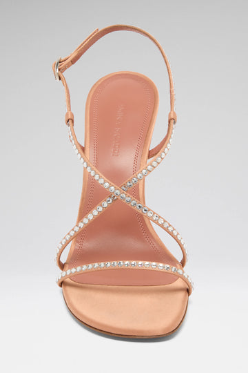 Sally Sandal 95 Latte Satin And White Crystals