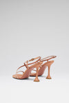 Sally Sandal 95 Latte Satin And White Crystals