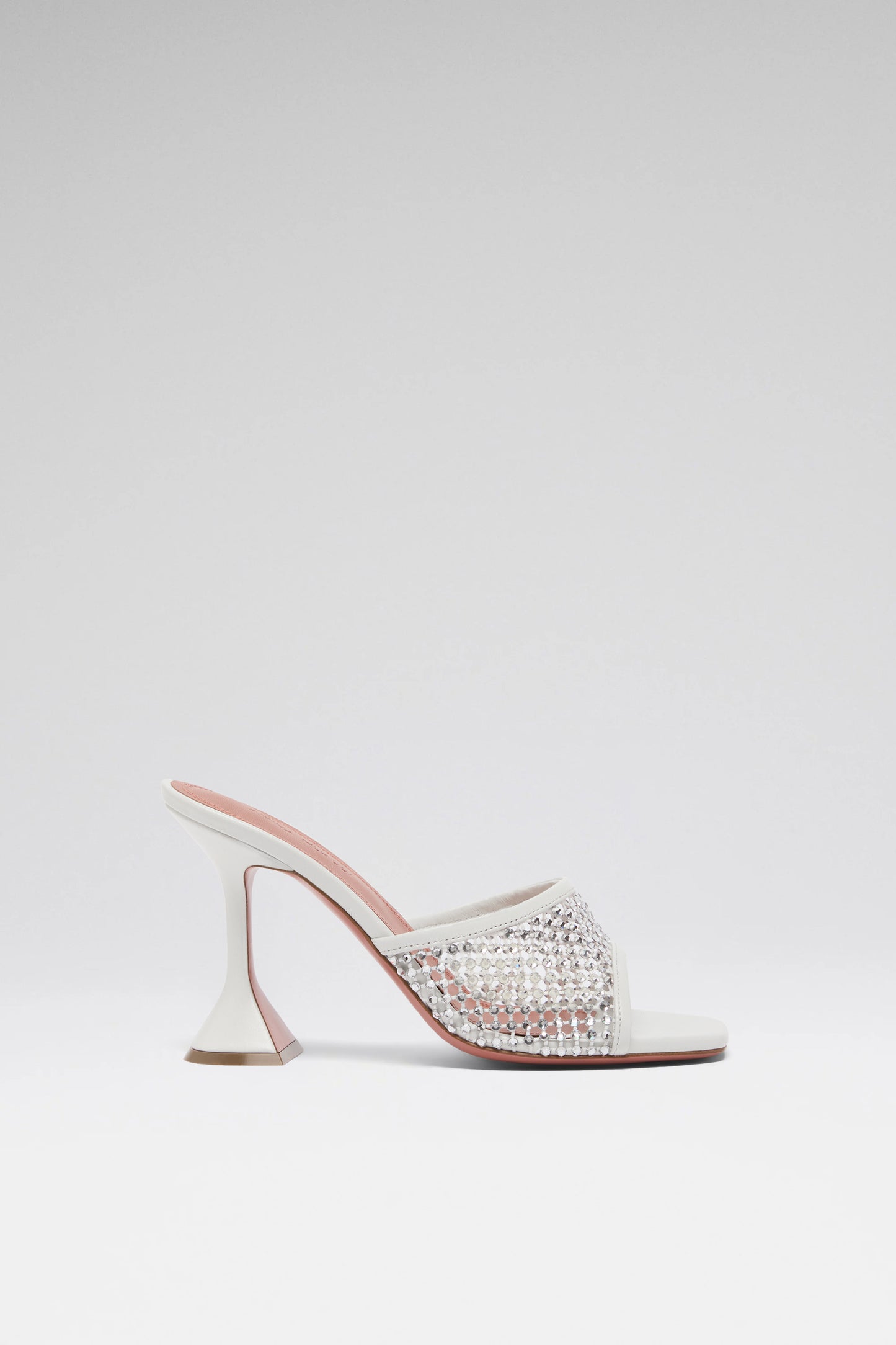 Lupita Crystal Net Slipper 95 White Nappa And White Crystals