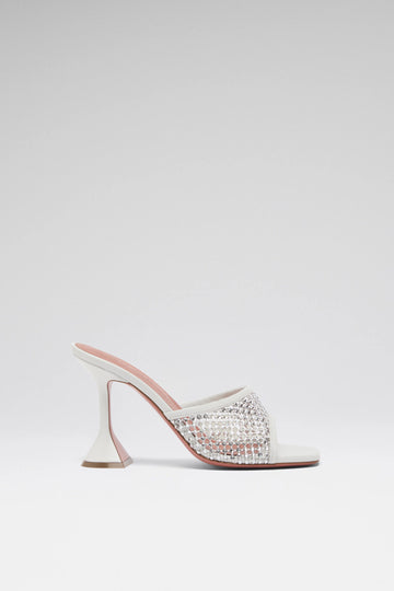 Lupita Crystal Net Slipper 95 White Nappa And White Crystals