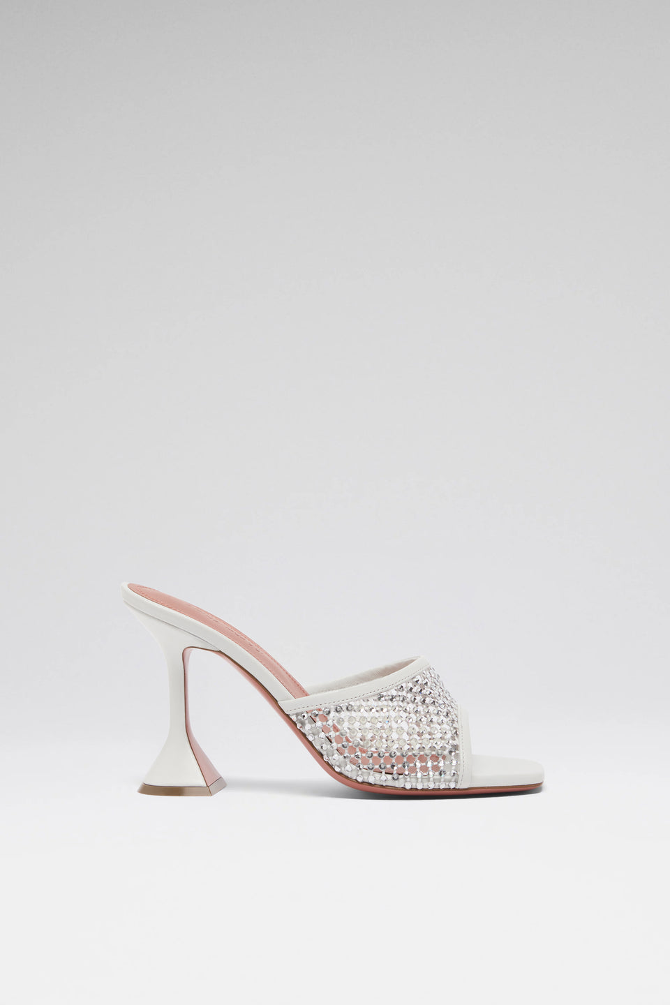 Lupita Crystal Net Slipper 95 White Nappa And White Crystals