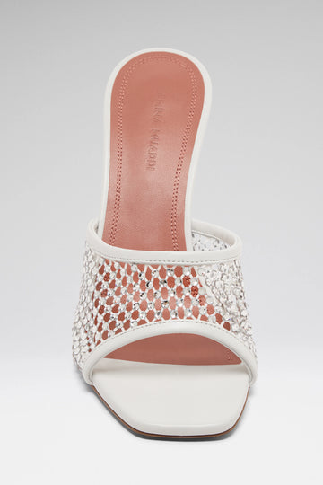 Lupita Crystal Net Slipper 95 White Nappa And White Crystals