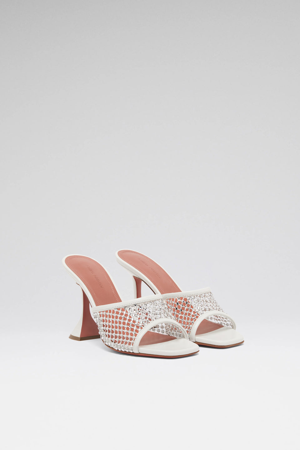 Lupita Crystal Net Slipper 95 White Nappa And White Crystals