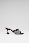 Lupita Crystal Net Slipper 70 Black Suede And White Crystals