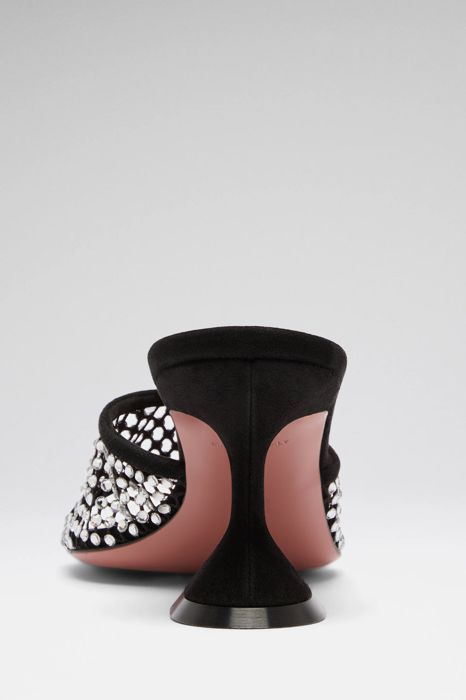 Lupita Crystal Net Slipper 70 Black Suede And White Crystals