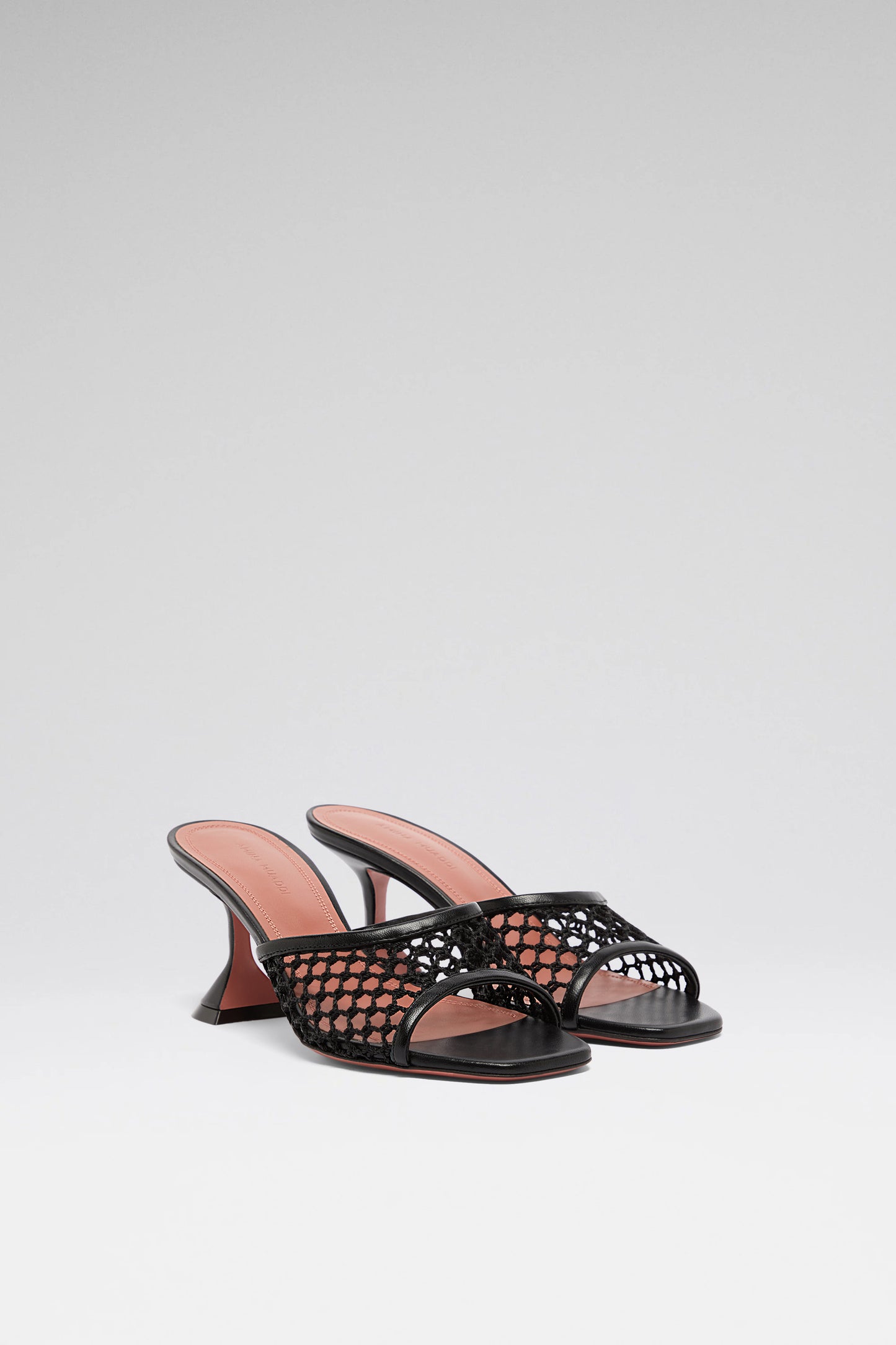 Lupita Slipper 70 Black Net And Black Nappa