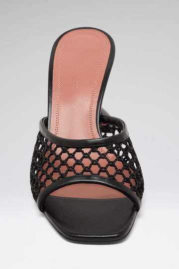 Lupita Slipper 70 Black Net And Black Nappa