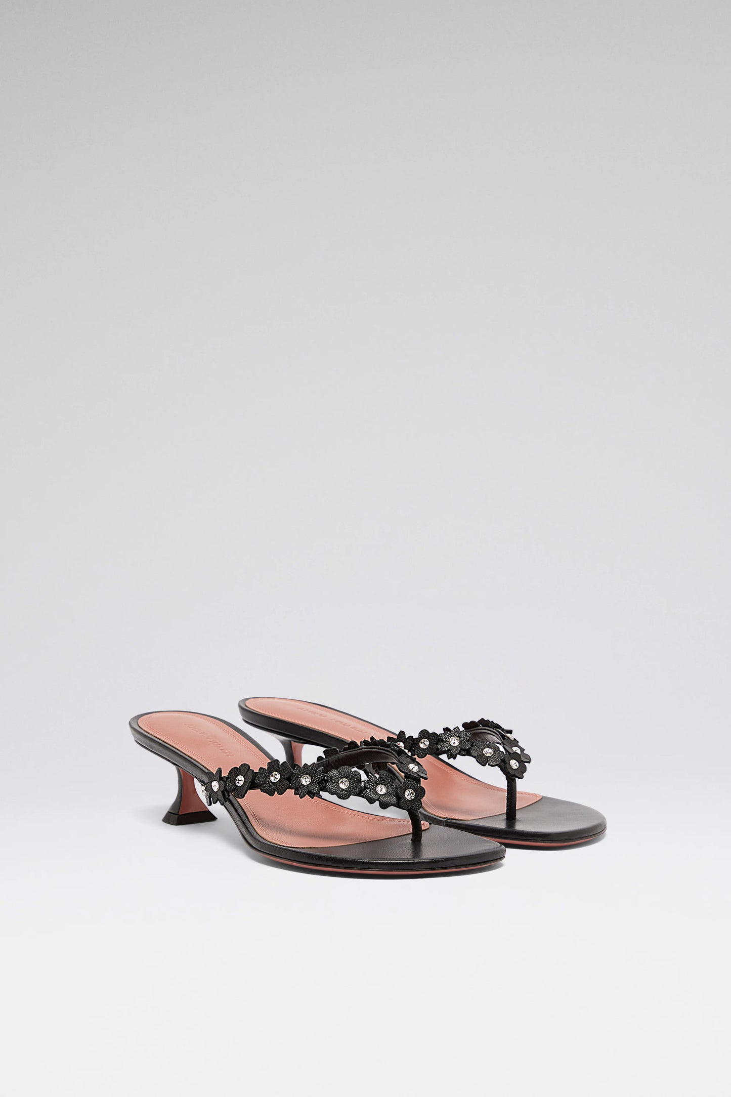 Janis 45 luxury black white nappa crystals slippers