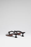 Janis 45 luxury black white nappa crystals slippers for women