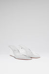 Lupita 70 luxury transparent silver pvc mirror glass wedges