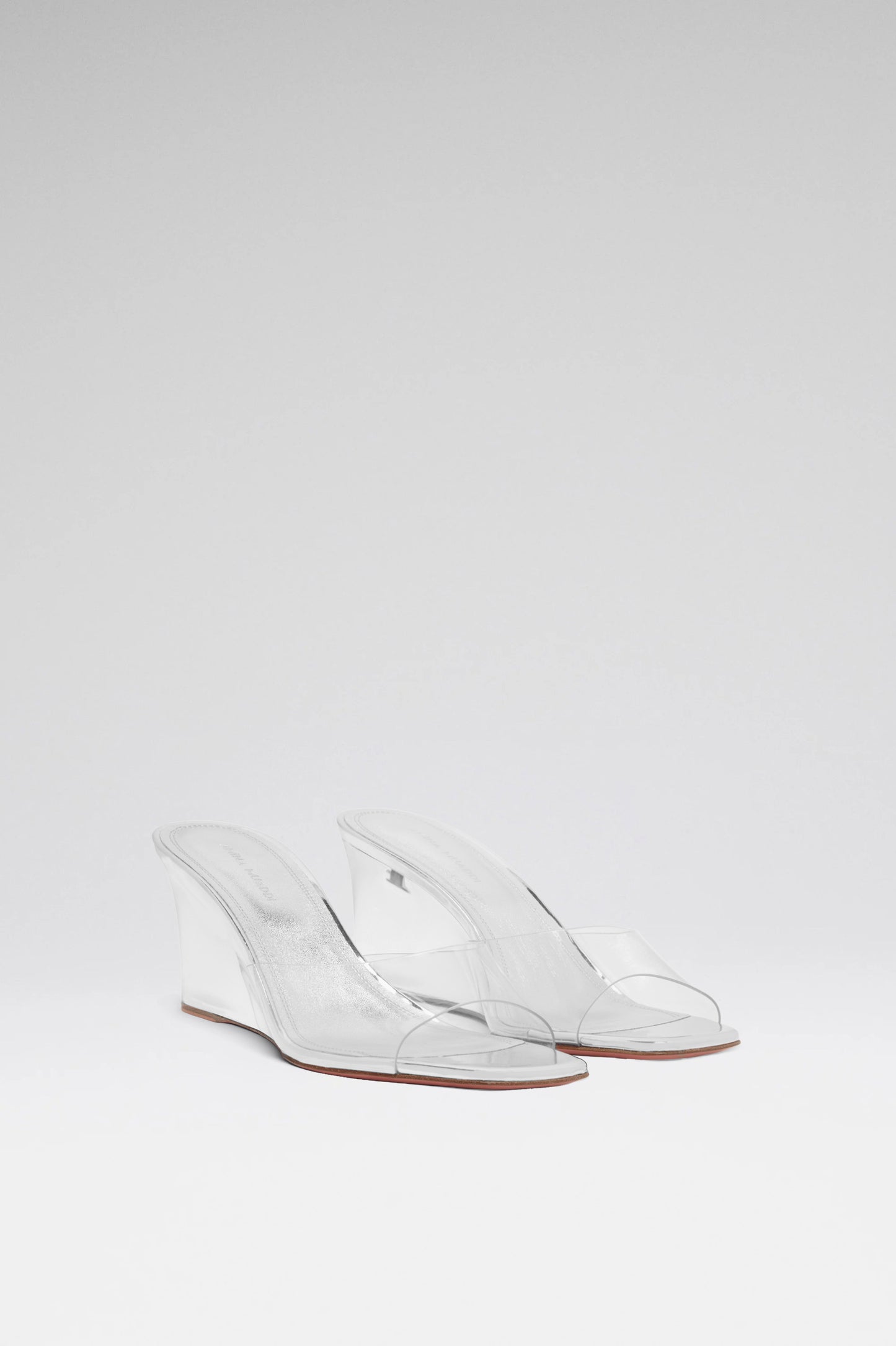 Lupita 70 luxury transparent silver pvc mirror glass wedges