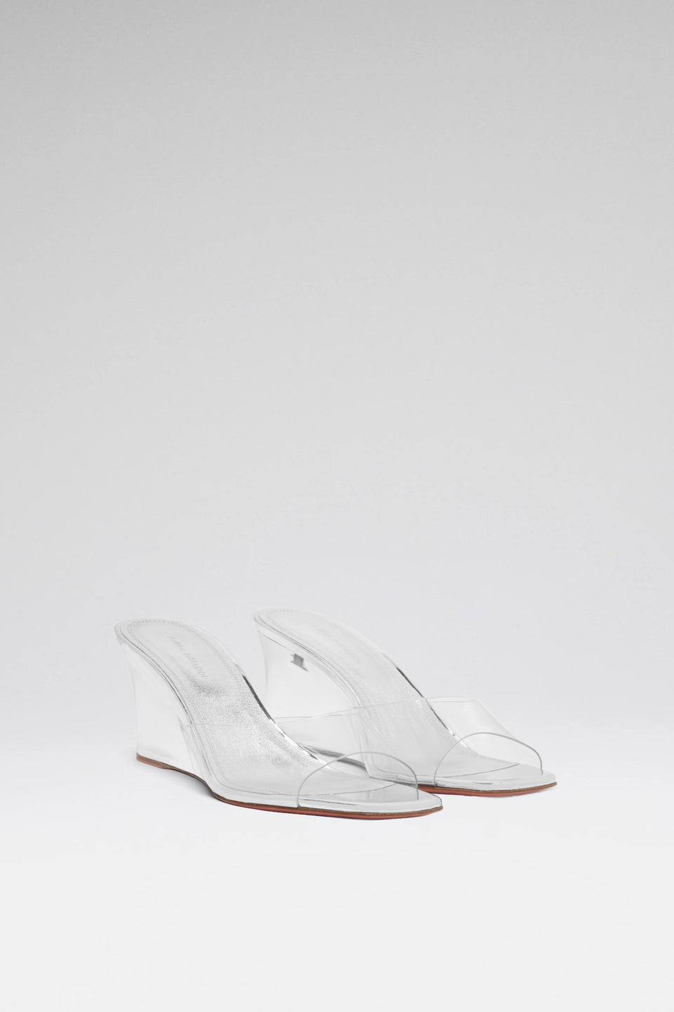 Lupita 70 luxury transparent silver pvc mirror glass wedges