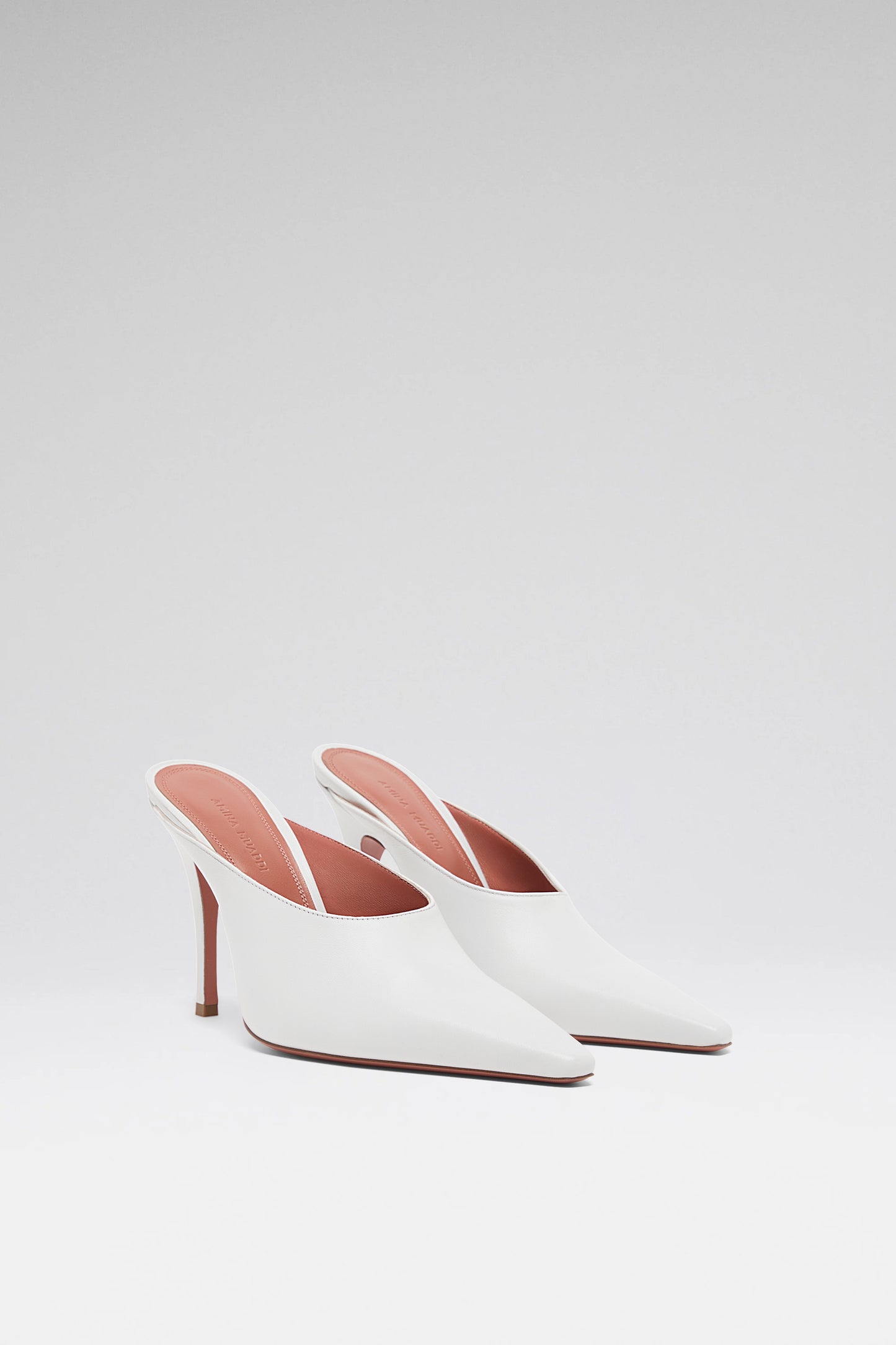 Felicia 100 luxury white nappa mules