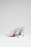 Felicia 100 luxury white nappa mules for women
