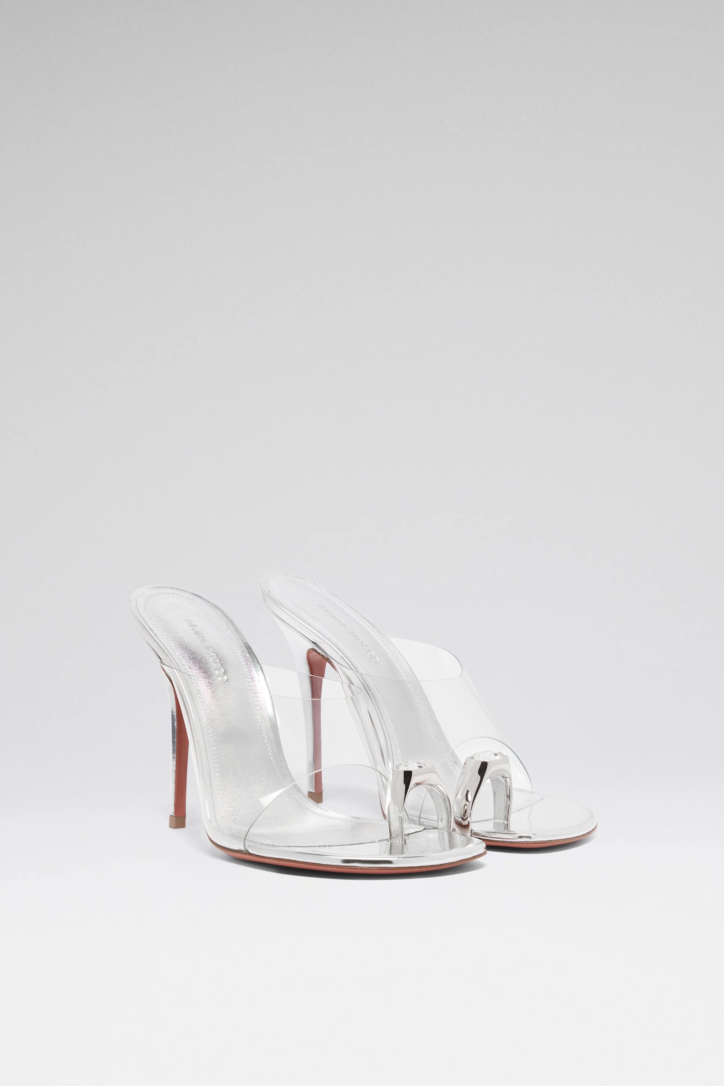 Justine 105 luxury silver transparent mirror pvc slippers