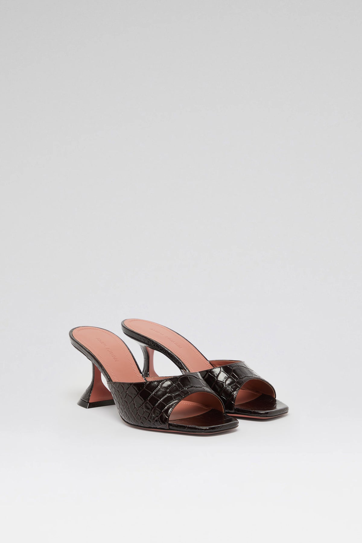 Lupita 70 luxury shiny coffee print slingbacks