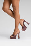 Dalida Slipper 140 Coffee Satin