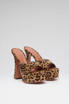 Dalida 140 luxury leopard pony slippers