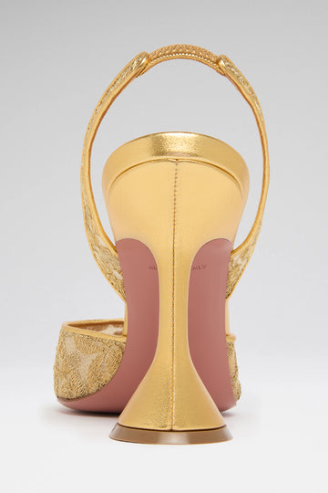 Holli Lace Sling 95 Gold Lace And Gold Nappa