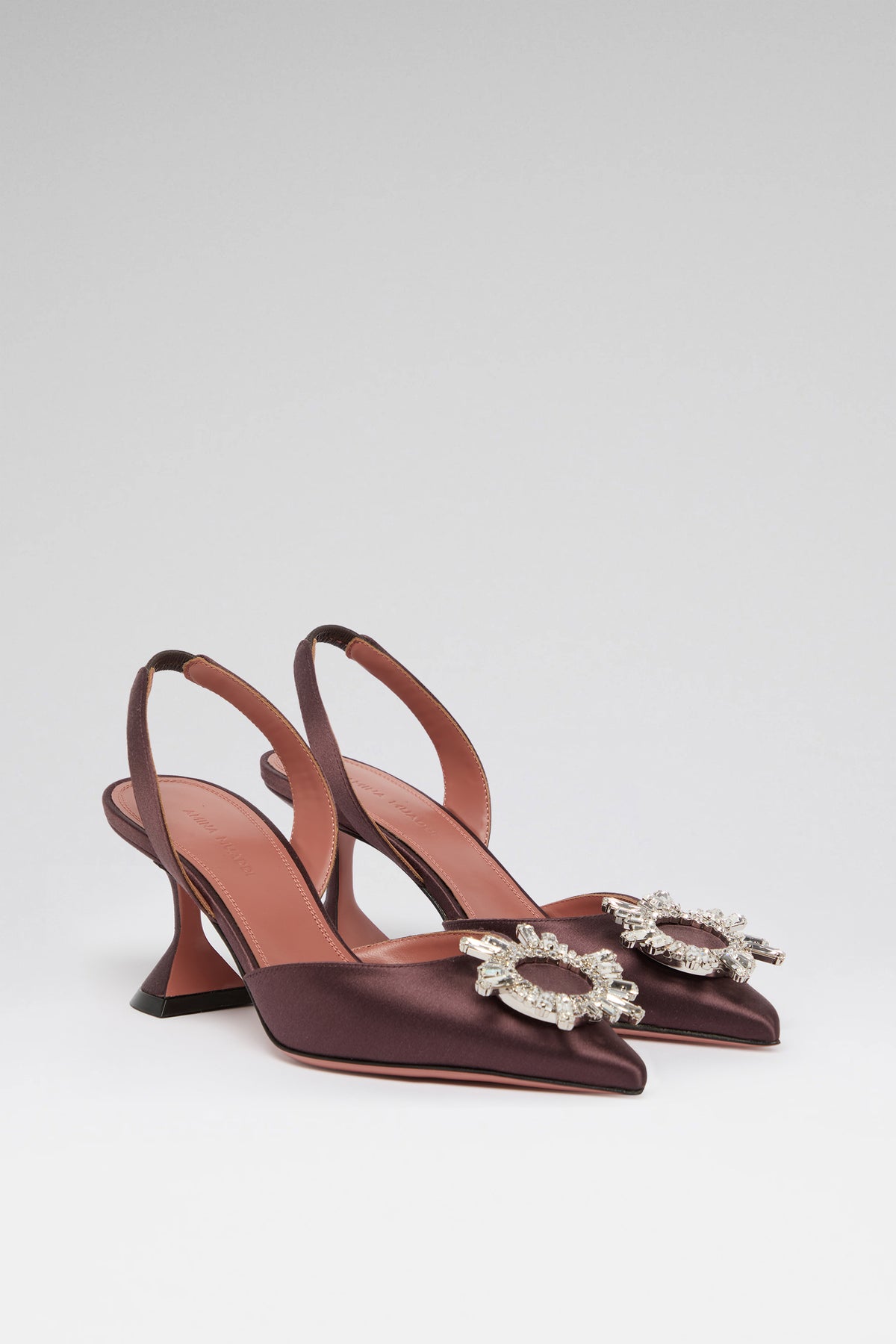 Begum 70 luxury coffee satin slingbacks