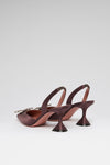 Begum 70 luxury coffee satin slingbacks for women